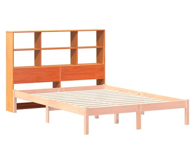 viaszbarna tömör fenyőfa fejtámla tárolóval 140 cm