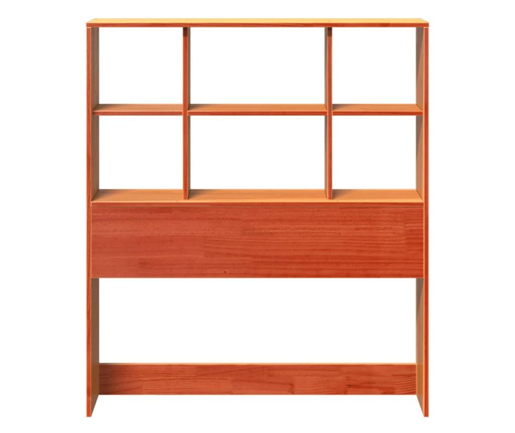 viaszbarna tömör fenyőfa fejtámla tárolóval 90 cm - 4