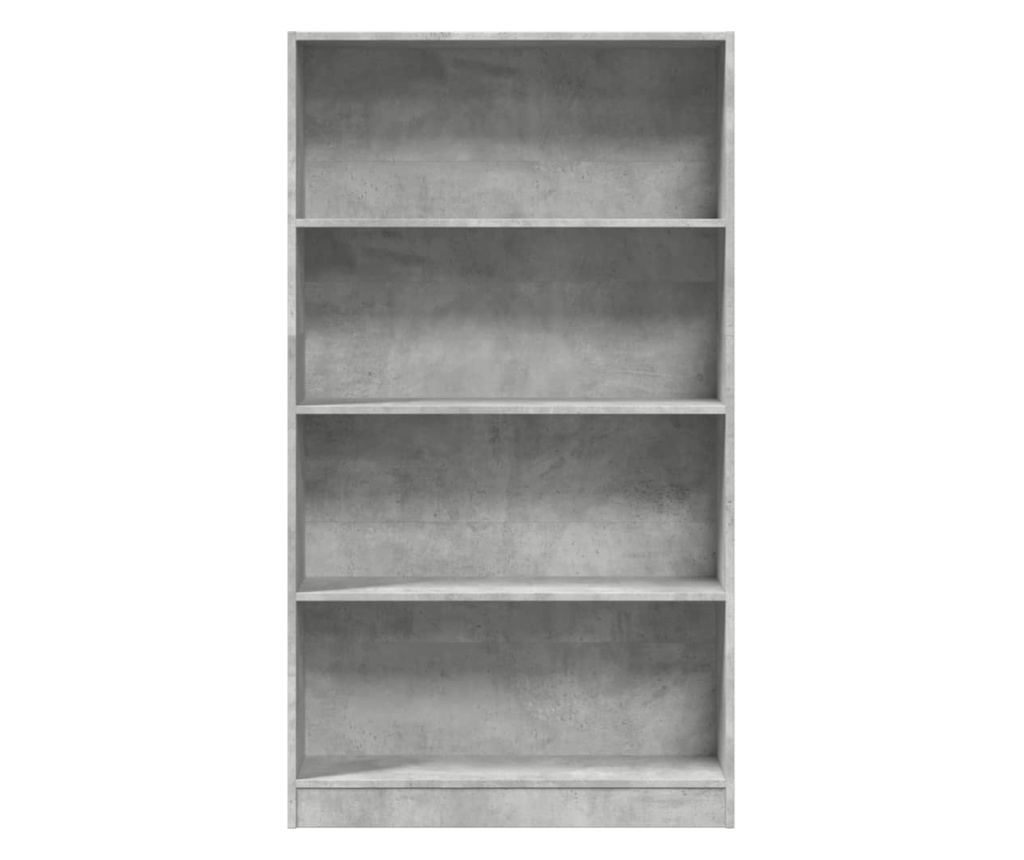 betonszürke szerelt fa könyvespolc 80 x 24 x 143 cm - 4