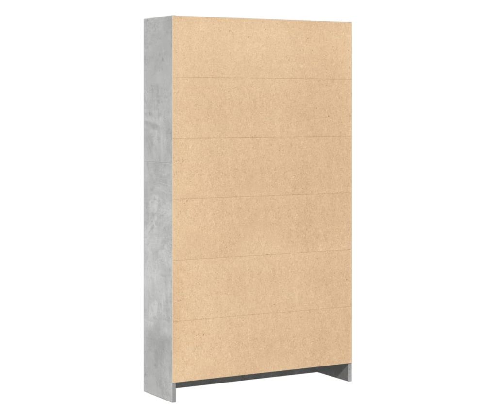 betonszürke szerelt fa könyvespolc 80 x 24 x 143 cm - 6