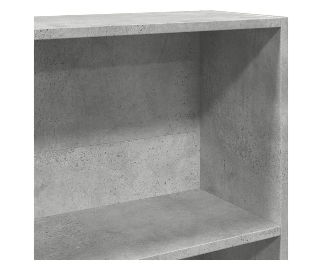 betonszürke szerelt fa könyvespolc 80 x 24 x 143 cm - 7