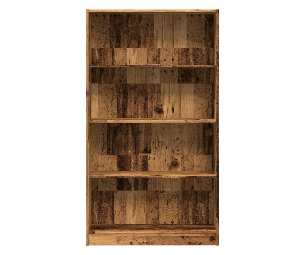 antik fa színű szerelt fa könyvespolc 80 x 24 x 143 cm - 4