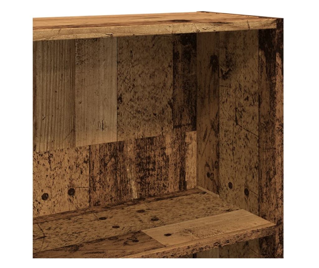 antik fa színű szerelt fa könyvespolc 80 x 24 x 143 cm - 7