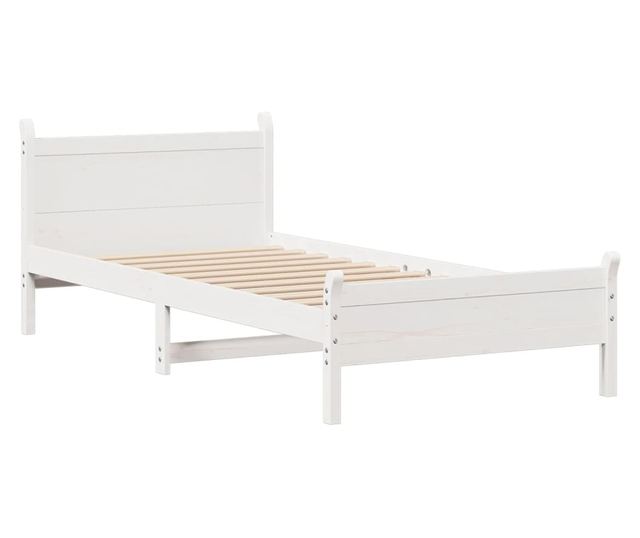 fehér tömör fenyőfa ágy matrac nélkül 100 x 200 cm