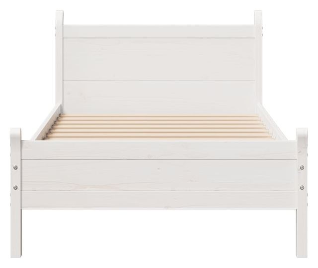 fehér tömör fenyőfa ágy matrac nélkül 75 x 190 cm