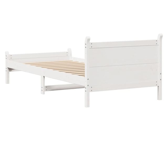 fehér tömör fenyőfa ágy matrac nélkül 75 x 190 cm