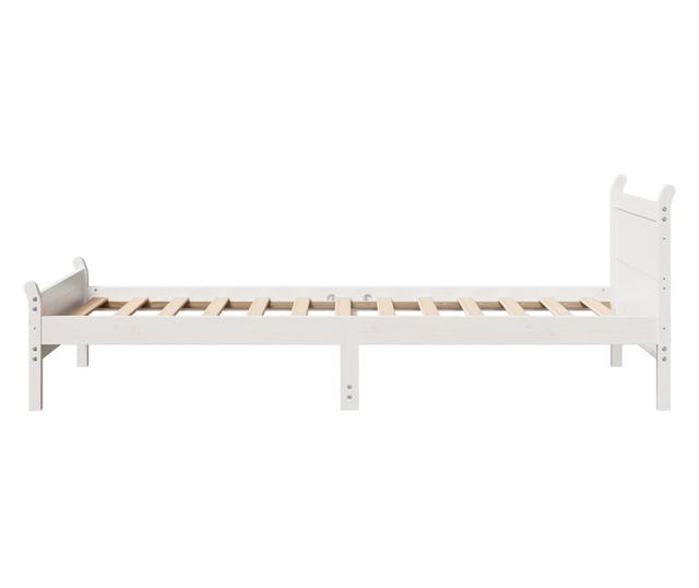 fehér tömör fenyőfa ágy matrac nélkül 90 x 200 cm