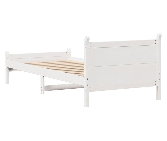 fehér tömör fenyőfa ágy matrac nélkül 90 x 200 cm