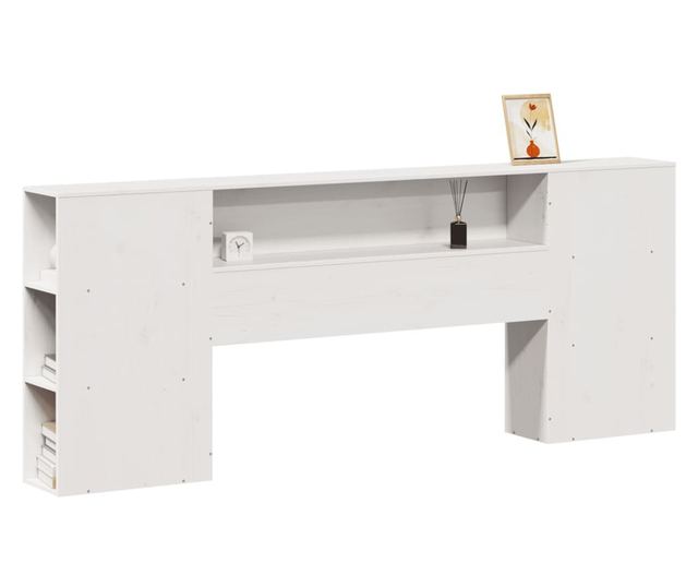 fehér tömör fenyőfa fejtámla tárolóval 180 cm