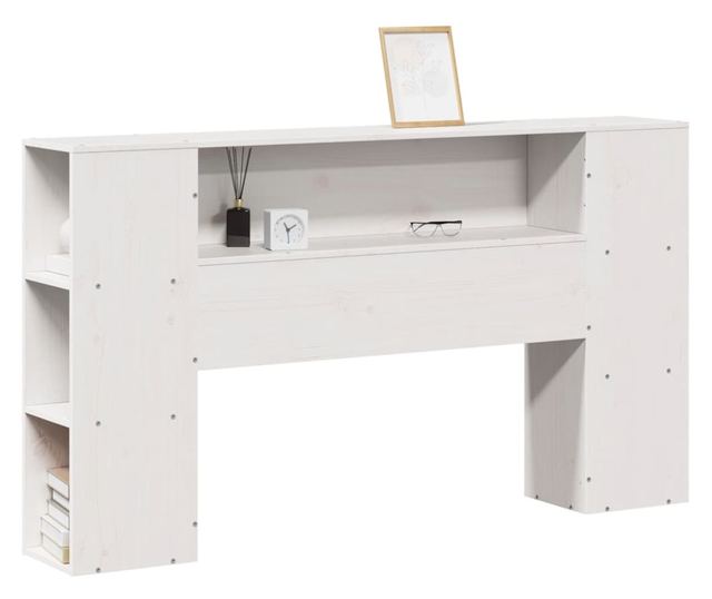 fehér tömör fenyőfa fejtámla tárolóval 135 cm