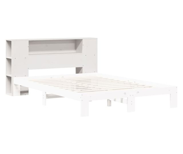 fehér tömör fenyőfa fejtámla tárolóval 135 cm