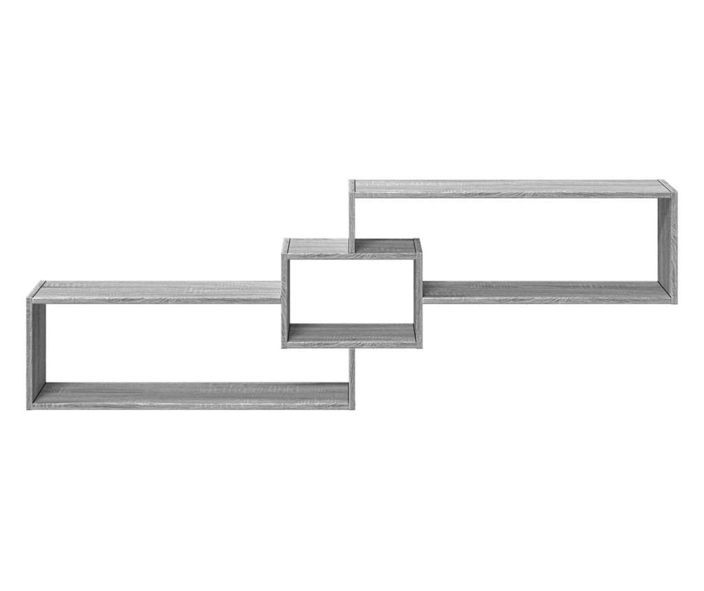szürke sonoma színű szerelt fa faliszekrény 158 x 18 x 53 cm - 4