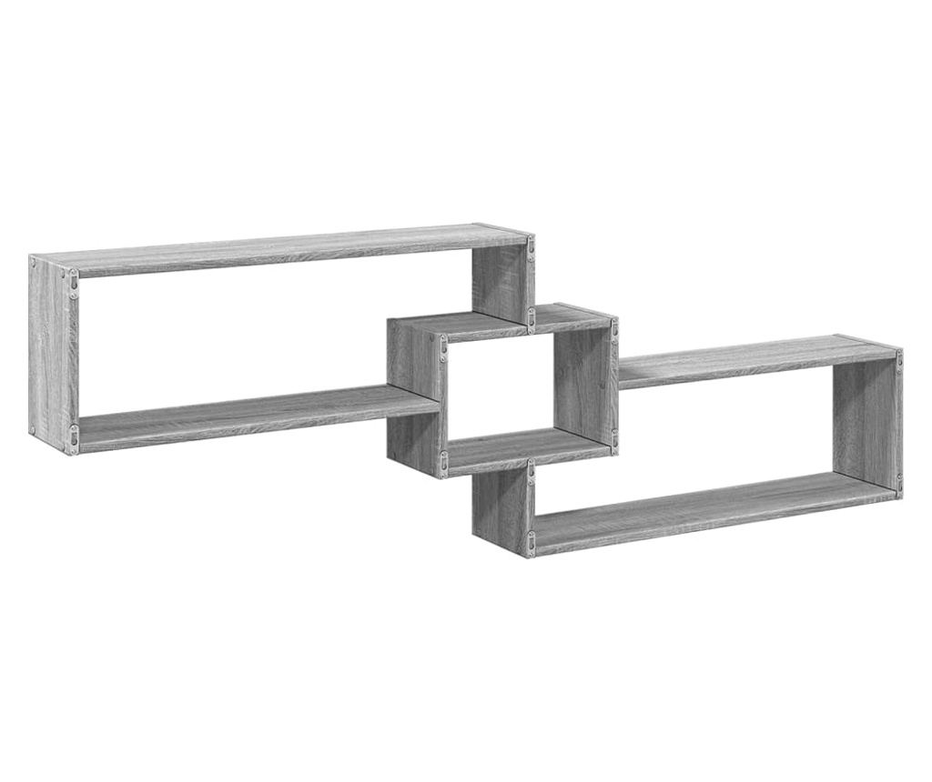 szürke sonoma színű szerelt fa faliszekrény 158 x 18 x 53 cm - 6