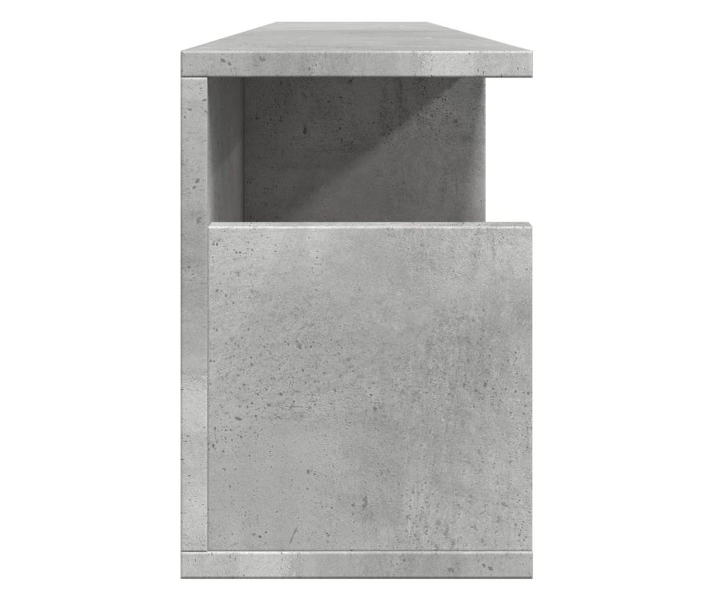 betonszürke szerelt fa faliszekrény 100 x 20 x 30 cm - 5