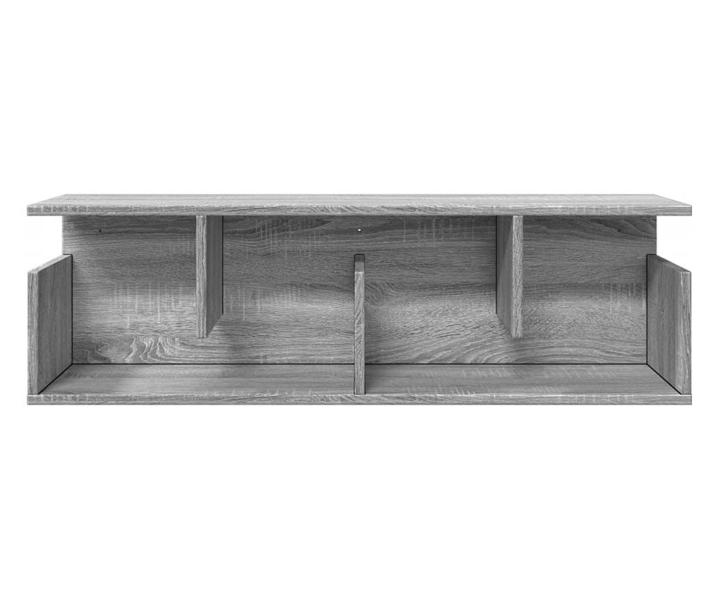szürke sonoma színű szerelt fa faliszekrény 100 x 20 x 30 cm - 4