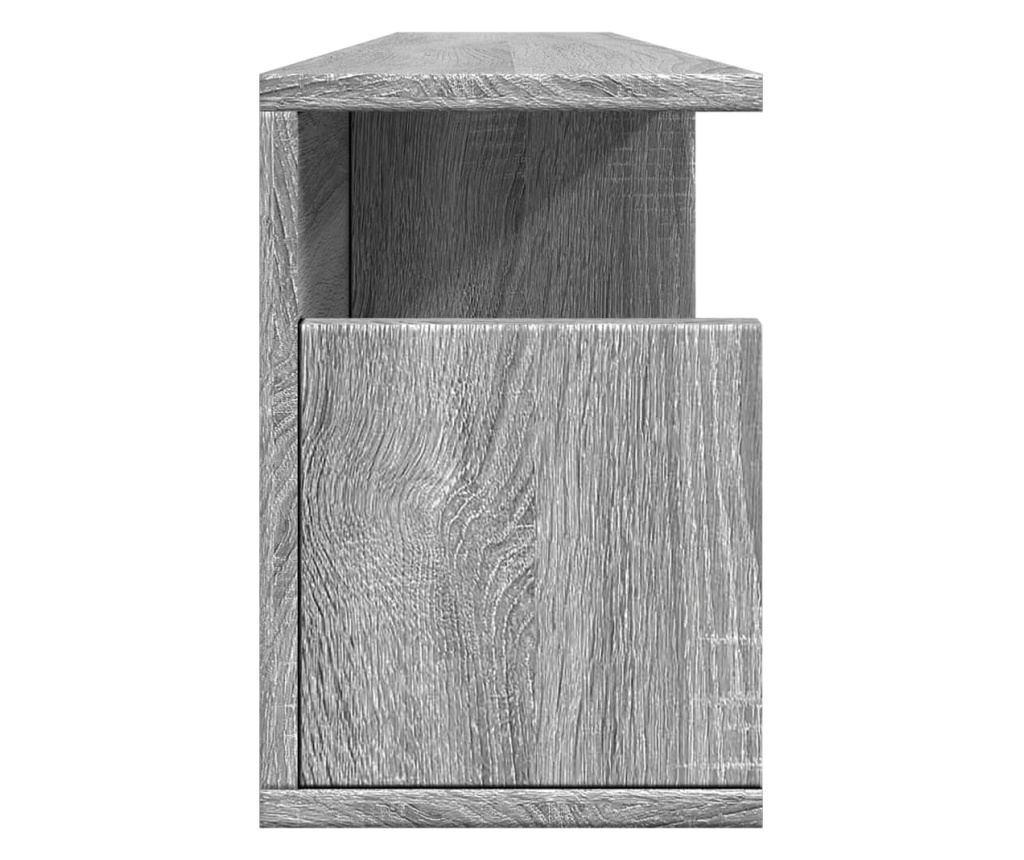 szürke sonoma színű szerelt fa faliszekrény 100 x 20 x 30 cm - 5