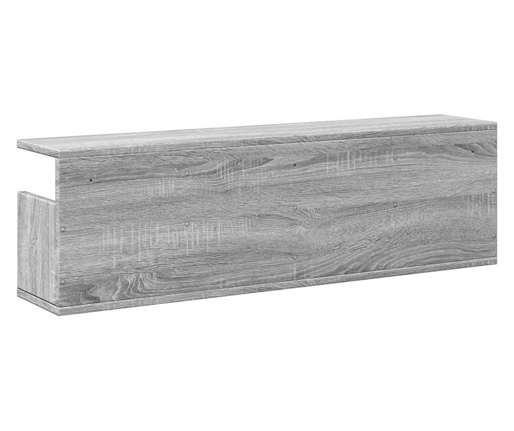 szürke sonoma színű szerelt fa faliszekrény 100 x 20 x 30 cm - 6