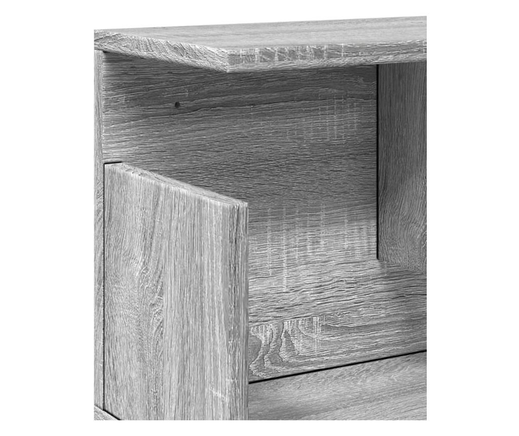 szürke sonoma színű szerelt fa faliszekrény 100 x 20 x 30 cm - 7