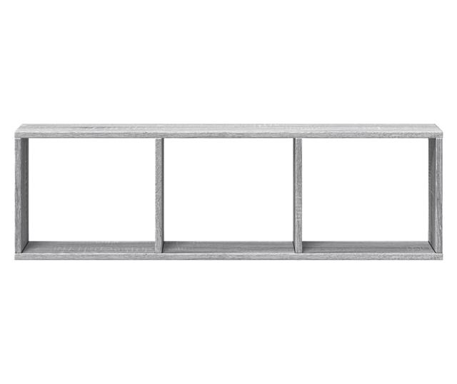 szürke sonoma színű szerelt fa faliszekrény 100 x 16 x 30 cm