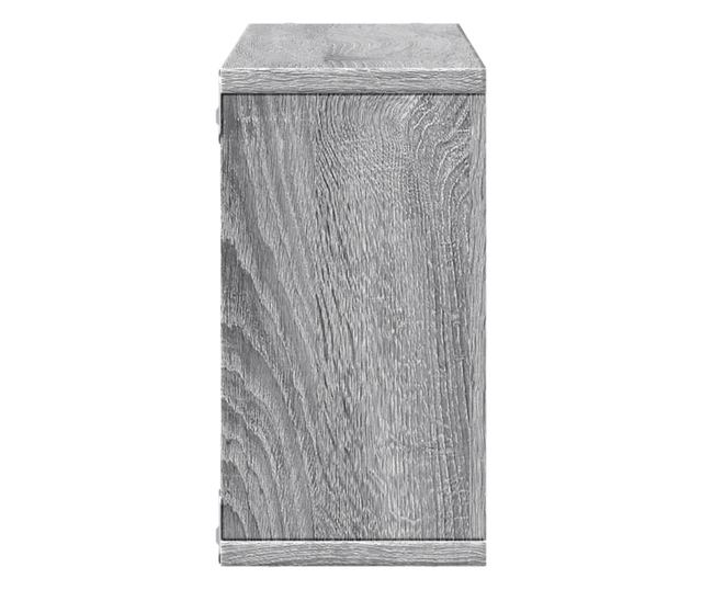 szürke sonoma színű szerelt fa faliszekrény 100 x 16 x 30 cm