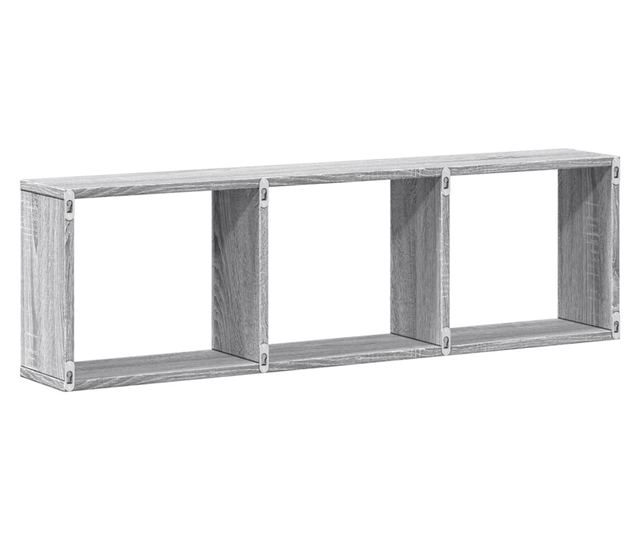 szürke sonoma színű szerelt fa faliszekrény 100 x 16 x 30 cm