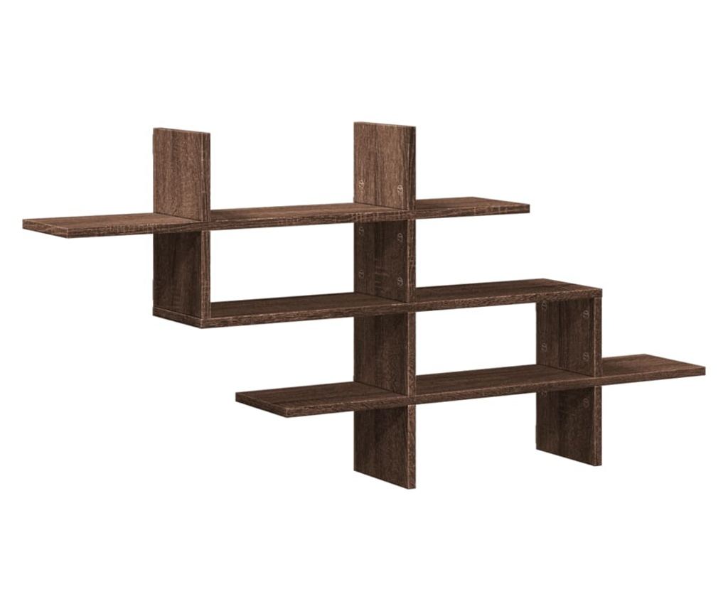 barna tölgy színű szerelt fa fali polc 124,5 x 18 x 60,5 cm - 2