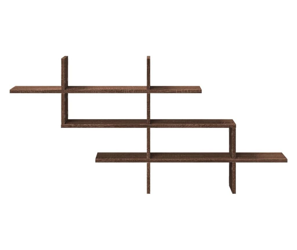 barna tölgy színű szerelt fa fali polc 124,5 x 18 x 60,5 cm - 4