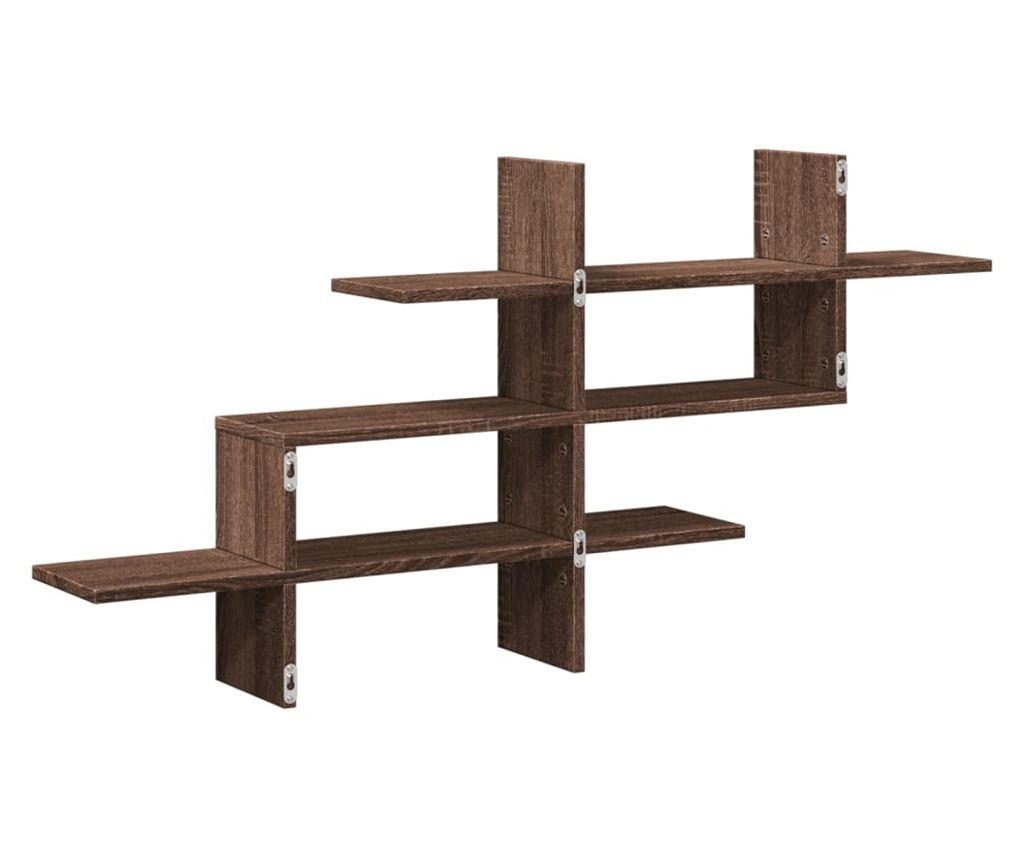 barna tölgy színű szerelt fa fali polc 124,5 x 18 x 60,5 cm - 6