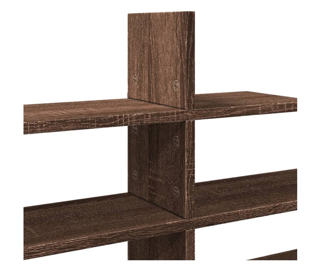 barna tölgy színű szerelt fa fali polc 124,5 x 18 x 60,5 cm - 7