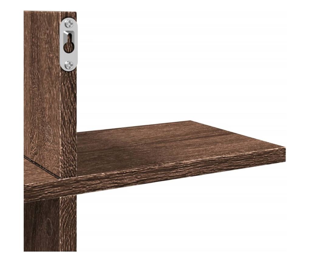 barna tölgy színű szerelt fa fali polc 124,5 x 18 x 60,5 cm - 8