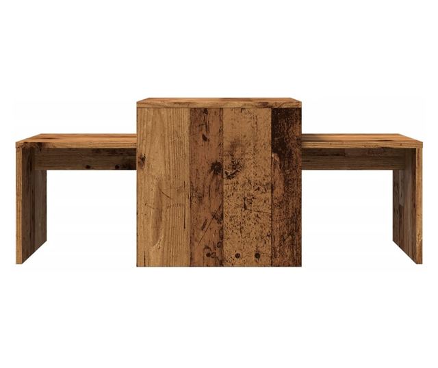 antik fa színű szerelt fa dohányzóasztal 100 x 48 x 40 cm