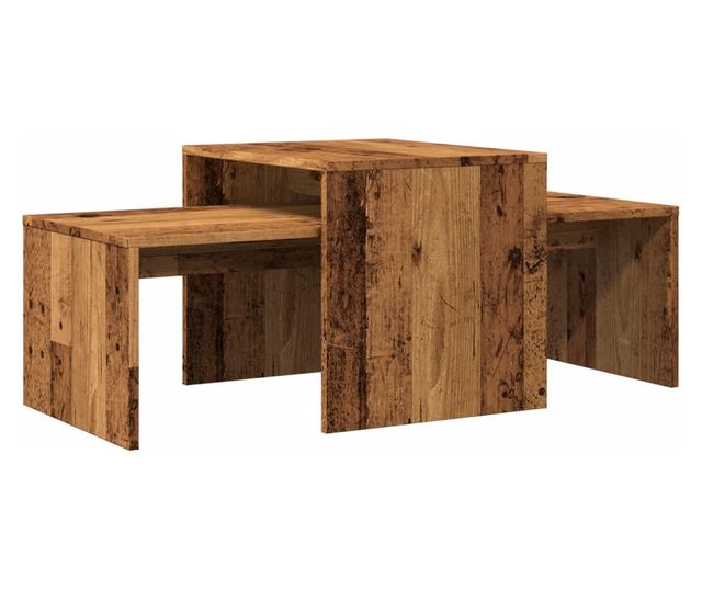 antik fa színű szerelt fa dohányzóasztal 100 x 48 x 40 cm