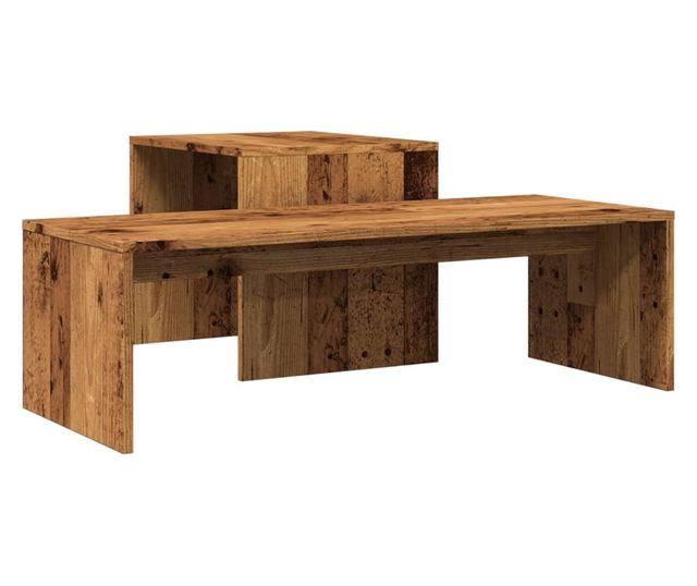 antik fa színű szerelt fa dohányzóasztal 100 x 48 x 40 cm