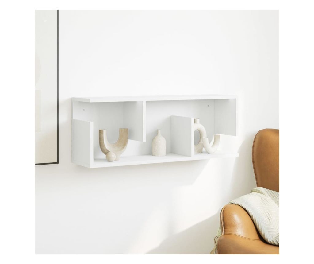 fehér szerelt fa faliszekrény 80 x 20 x 30 cm - 3