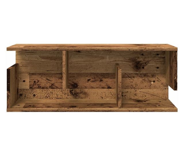 antik fa színű szerelt fa faliszekrény 80 x 20 x 30 cm