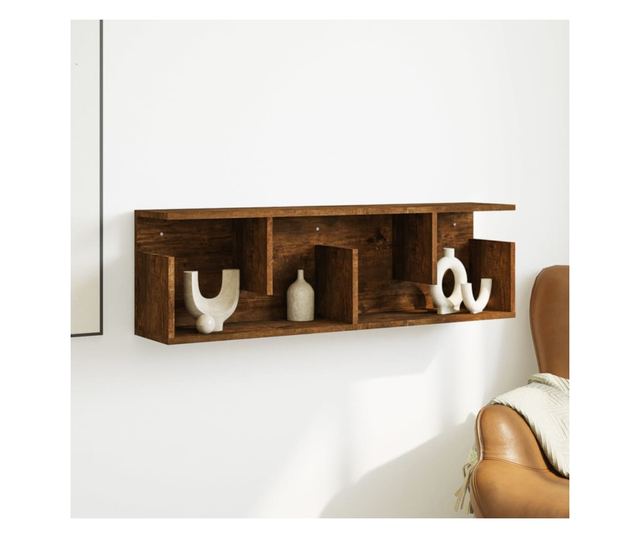 füstös tölgy színű szerelt fa faliszekrény 100 x 20 x 30 cm