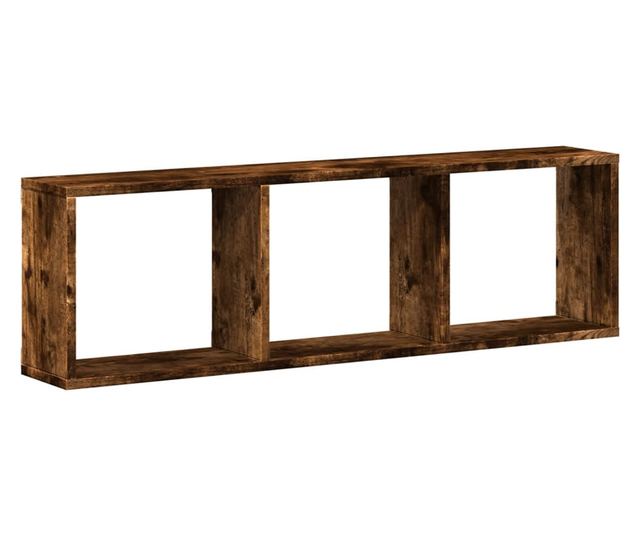 füstös tölgy színű szerelt fa fali szekrény 100 x 16 x 30 cm