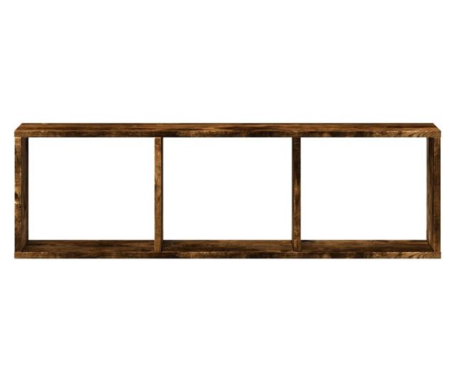 füstös tölgy színű szerelt fa fali szekrény 100 x 16 x 30 cm