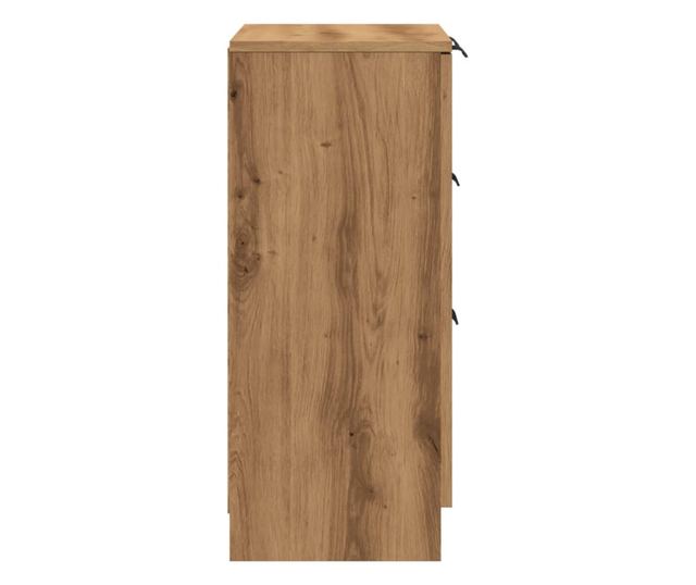 kézműves tölgy színű szerelt fa tálalószekrény 60 x 30 x 70 cm