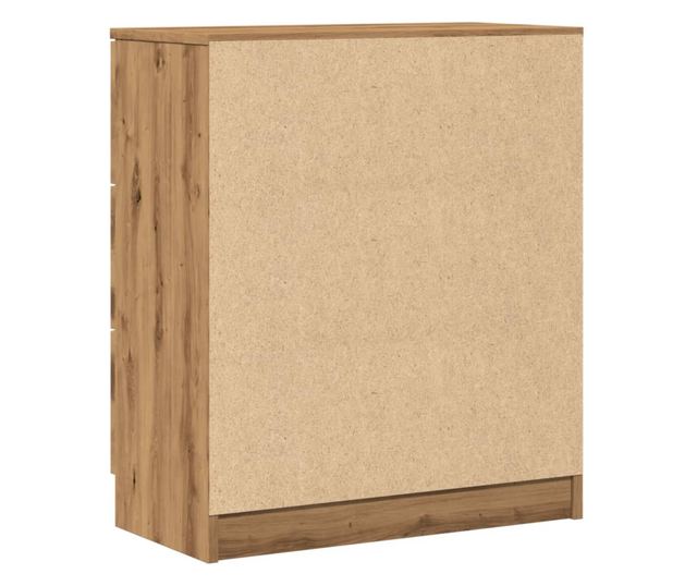 kézműves tölgy színű szerelt fa tálalószekrény 60 x 30 x 70 cm