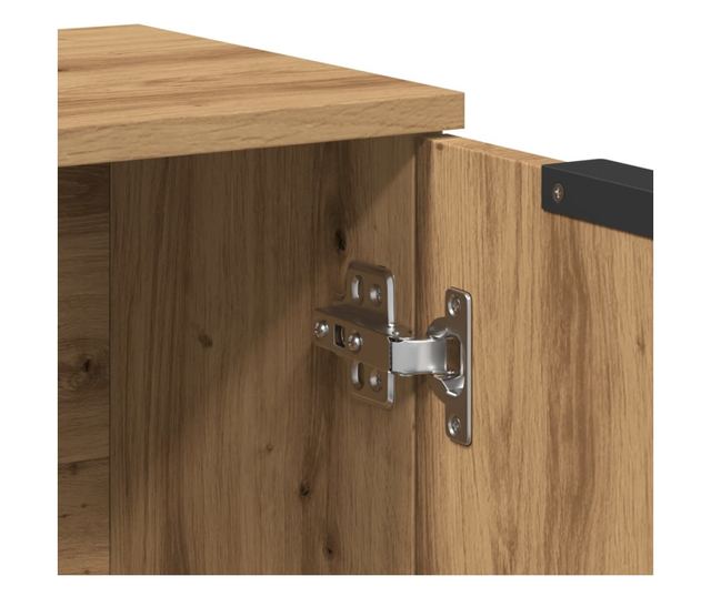 kézműves tölgy színű szerelt fa tálalószekrény 60 x 30 x 70 cm