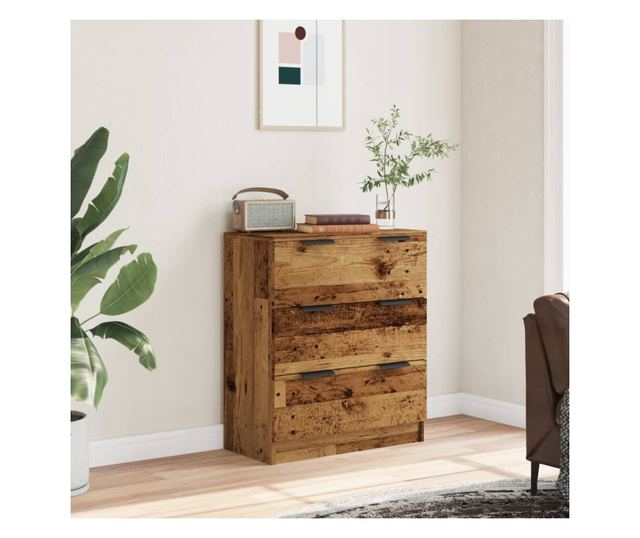 antik fa színű szerelt fa tálalószekrény 60 x 30 x 70 cm