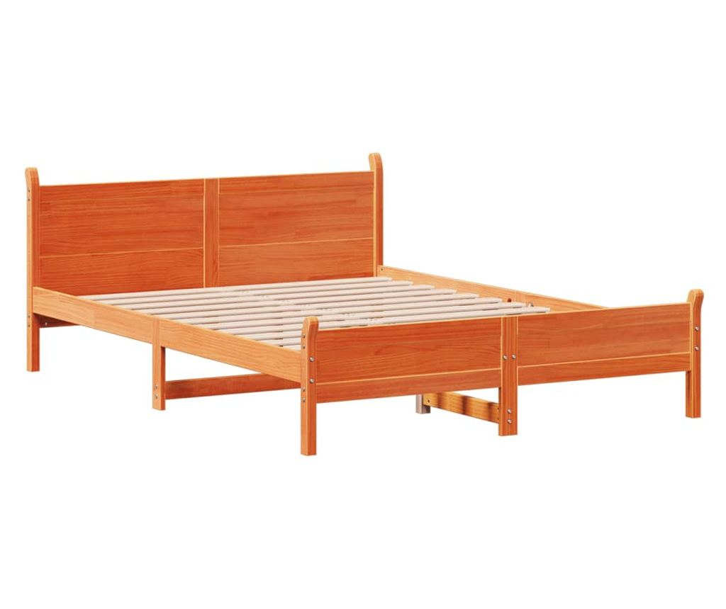 viaszbarna tömör fenyőfa ágy matrac nélkül 140 x 200 cm - 3