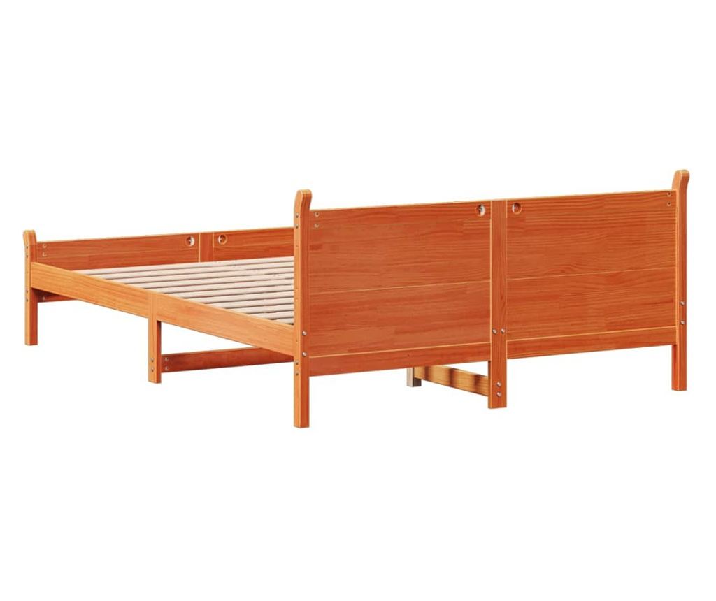 viaszbarna tömör fenyőfa ágy matrac nélkül 140 x 200 cm - 6