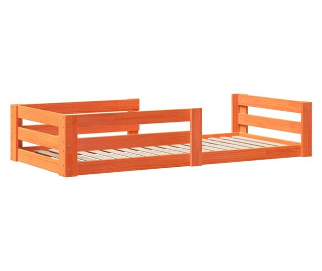 viaszbarna tömör fenyőfa ágy matrac nélkül 90 x 200 cm