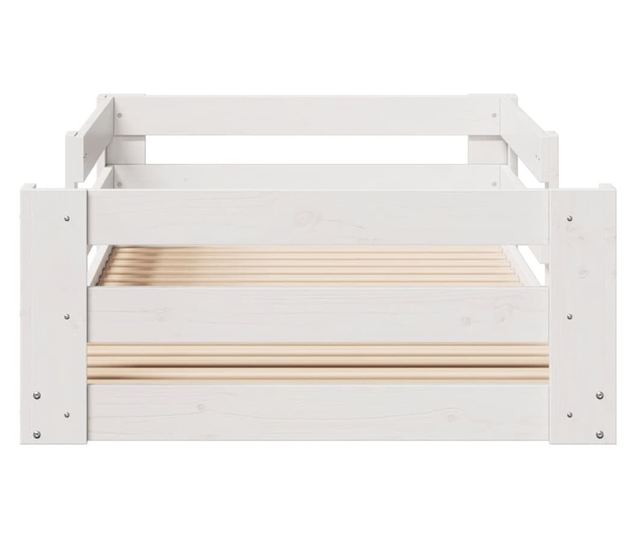 fehér tömör fenyőfa ágy matrac nélkül 75 x 190 cm