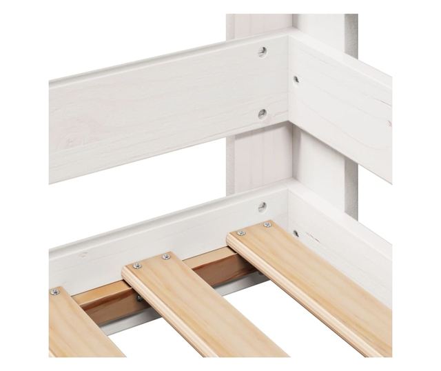 fehér tömör fenyőfa ágy matrac nélkül 75 x 190 cm