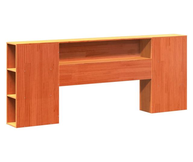 viaszbarna tömör fenyőfa fejtámla tárolóval 200 cm