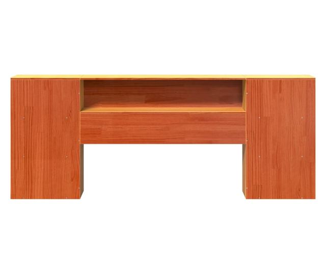 viaszbarna tömör fenyőfa fejtámla tárolóval 200 cm