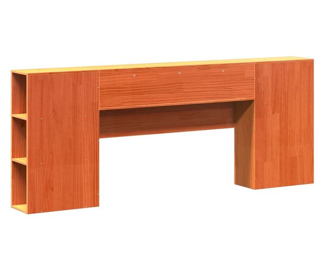 viaszbarna tömör fenyőfa fejtámla tárolóval 200 cm